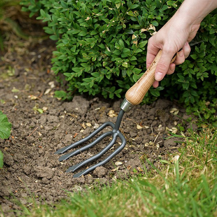 カーボンハンドフォーク ケント＆ストー Round Tine Hand Fork, Carbon Steel